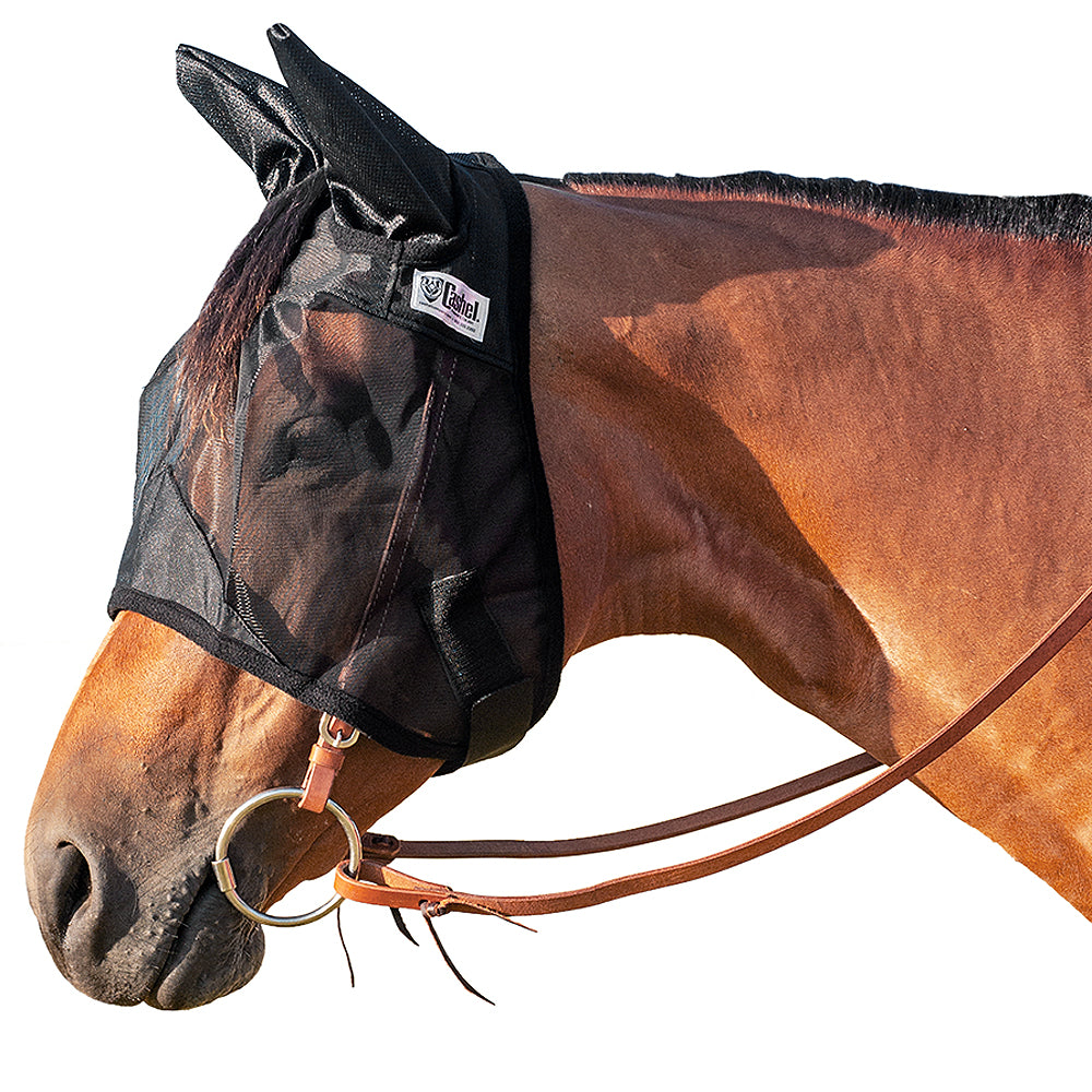 Cashel Quiet Ride Horse Fly Mask Standard With Ears Black Arabian