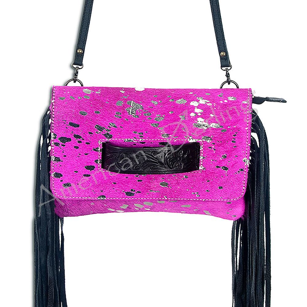 American Darling Clutch Hand Tooled Hair on Genuine Leather Western Women Bag Handbag Purse | Purses for Cute