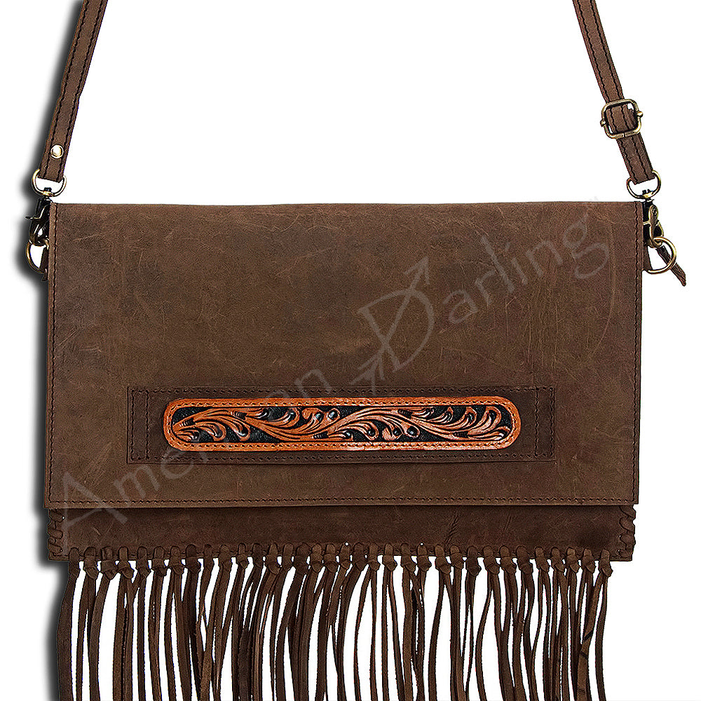 American Darling Envelope Hand Tooled Genuine Leather Women Bag Western Handbag Purse | for Cute
