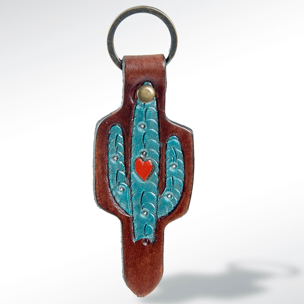 American Darling ADKR145 Hand Tooled Carved Genuine Leather Keyring