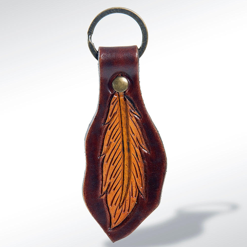 American Darling ADKR159 Hand Tooled Carved Genuine Leather Keyring