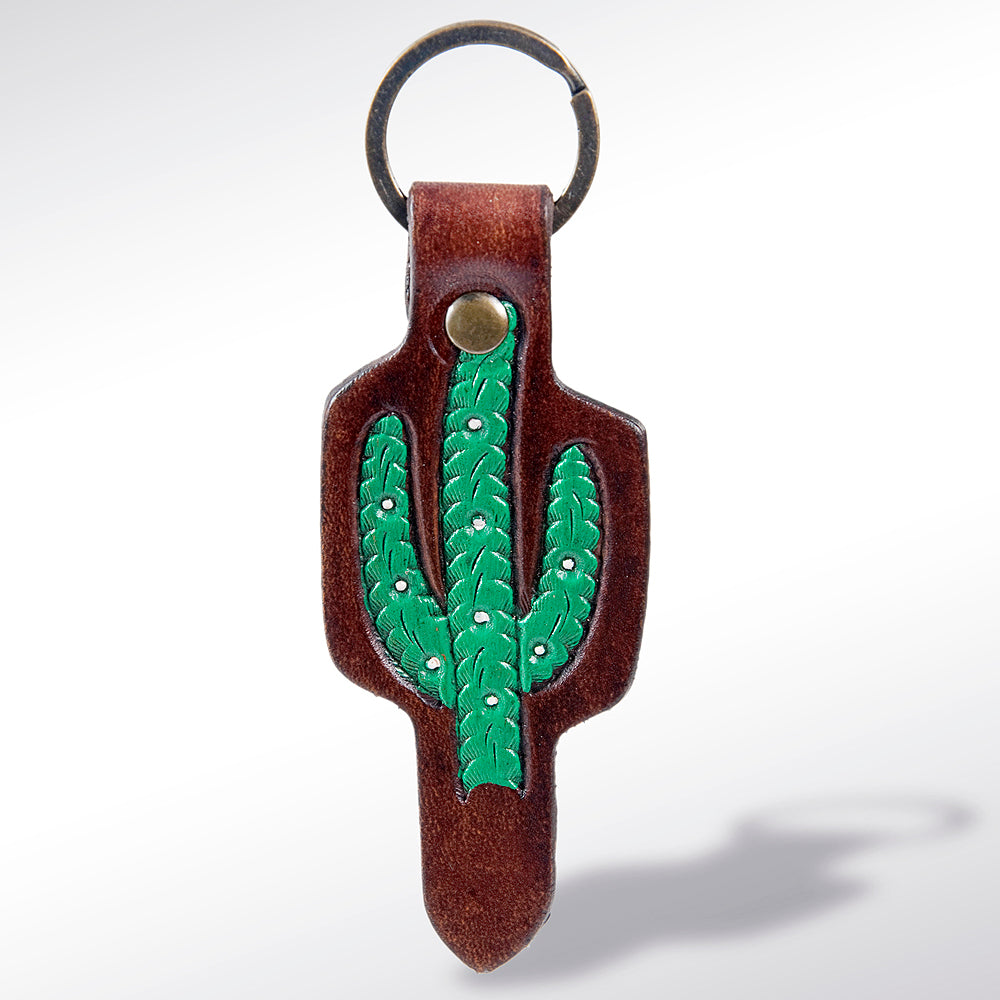 American Darling ADKR161 Hand Tooled Carved Genuine Leather Keyring