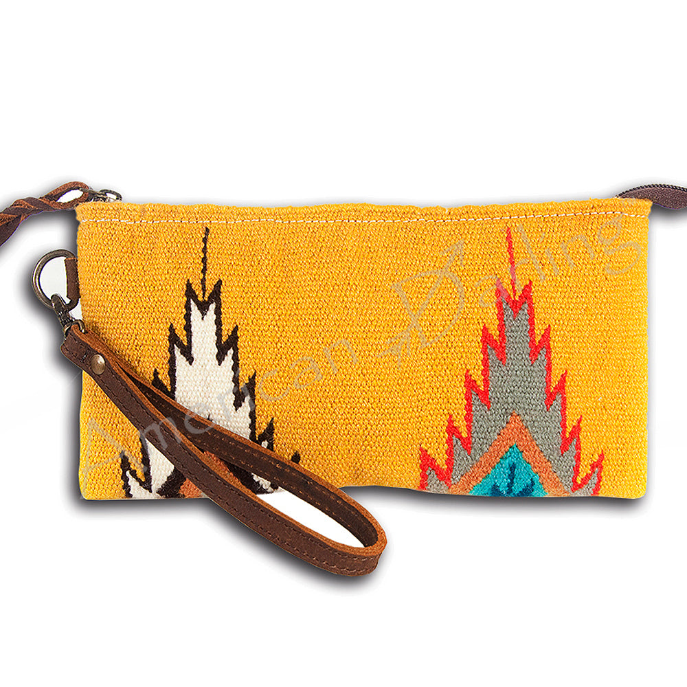 American Darling Wristlet Hair -On Saddle blanket Genuine Leather Western Women Bag | Handbag Purse Travel Clutch