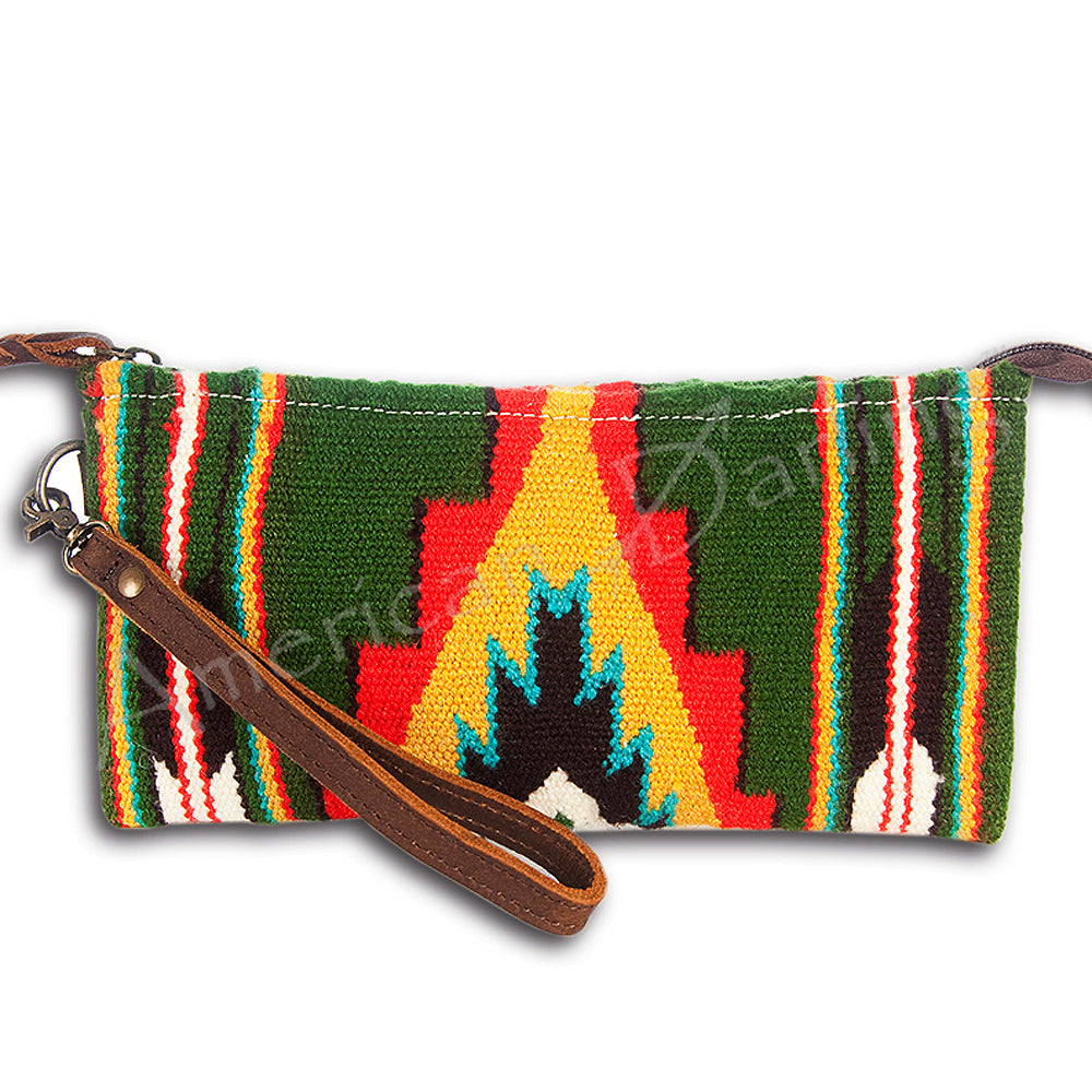 American Darling Wristlet Hair -On Saddle blanket Genuine Leather Western Women Bag | Handbag Purse Travel Clutch