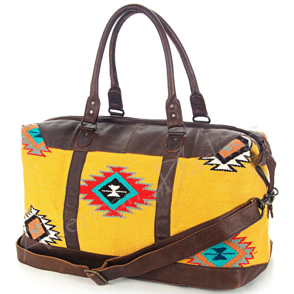 American Darling Duffel Saddle Blanket Genuine Leather Western Women Bag | Handbag Duffle Weekend