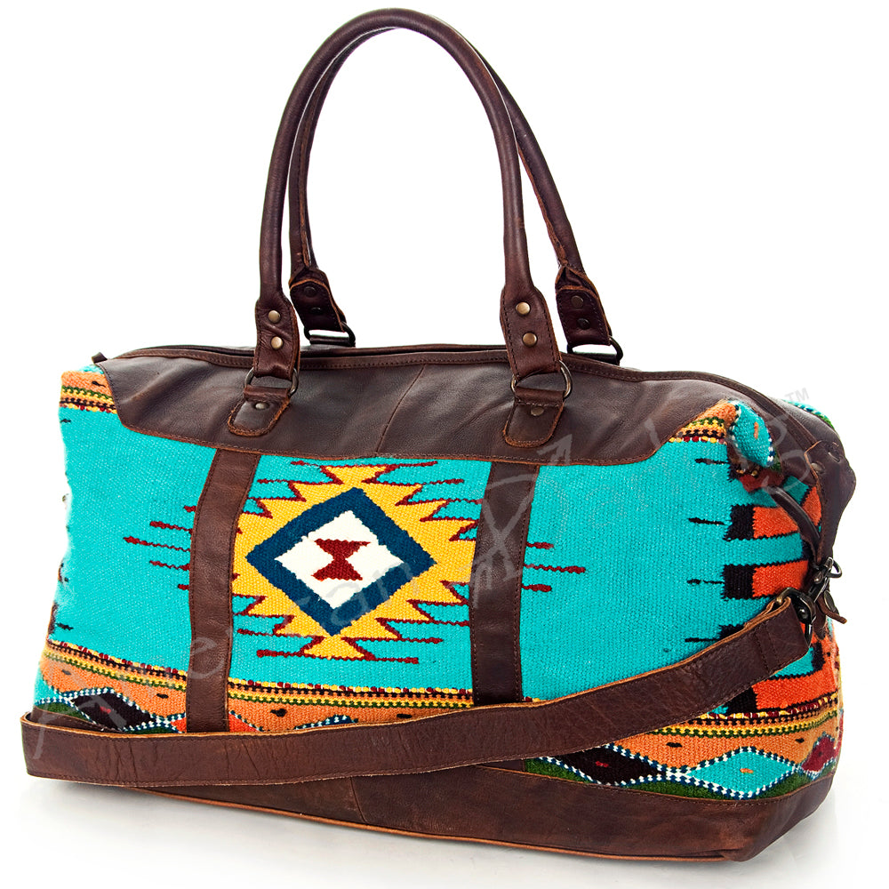 American Darling Duffel Saddle Blanket Genuine Leather Western Women Bag | Handbag Duffle Weekend