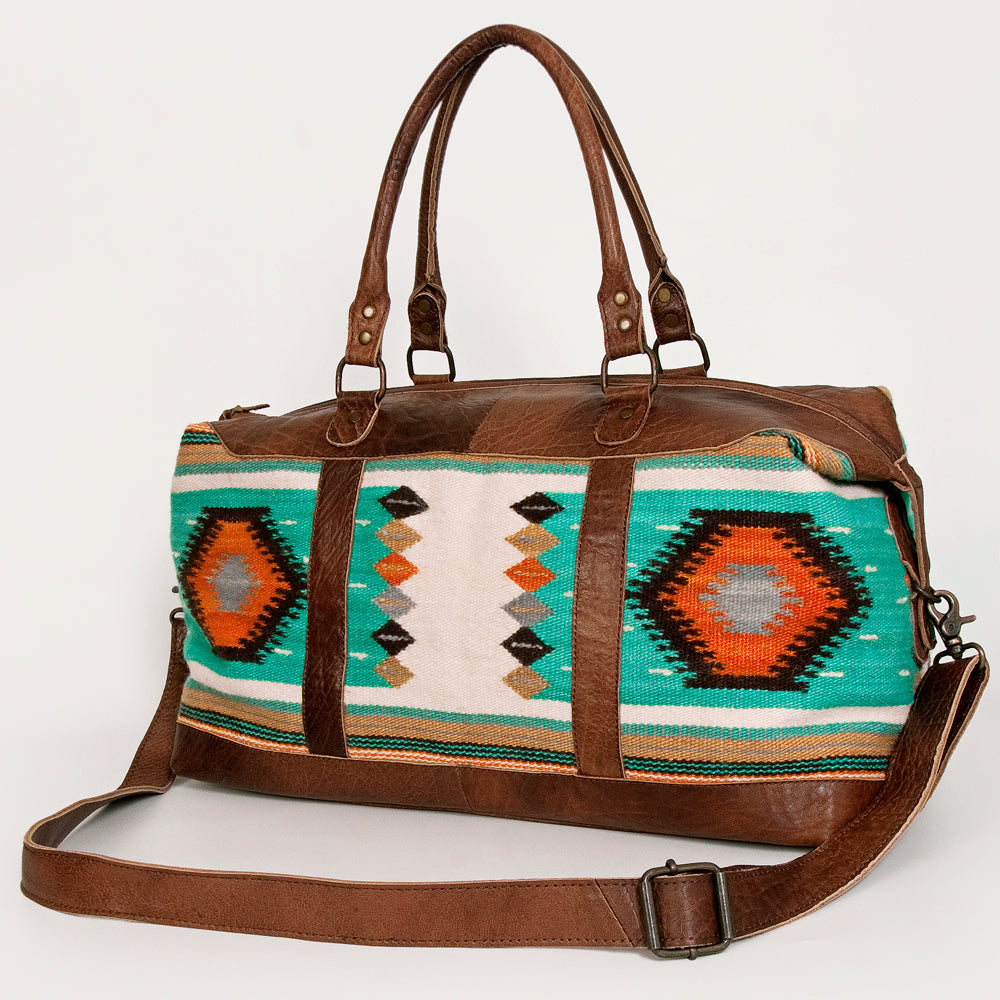 American Darling Duffel Saddle Blanket Genuine Leather Western Women Bag | Handbag Duffle Weekend