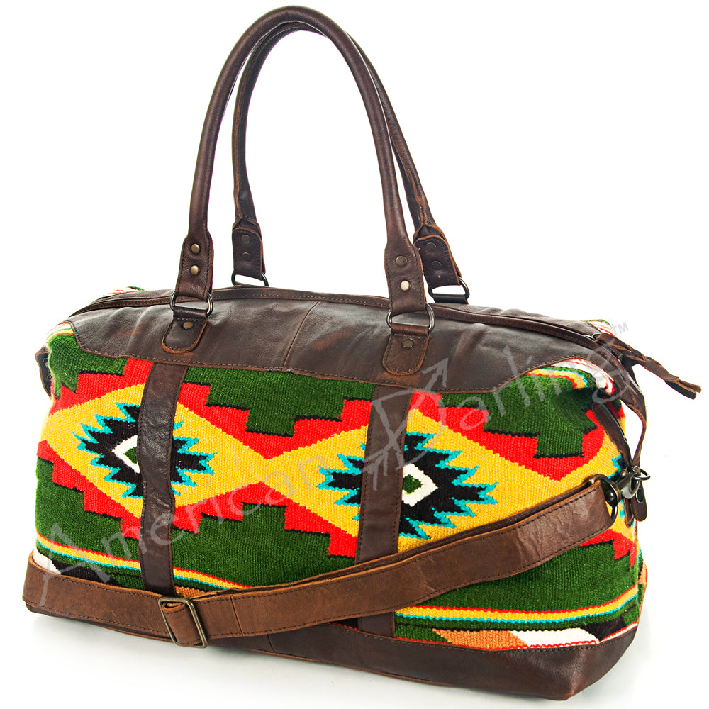 American Darling Duffel Saddle Blanket Genuine Leather Western Women Bag | Handbag Duffle Weekend
