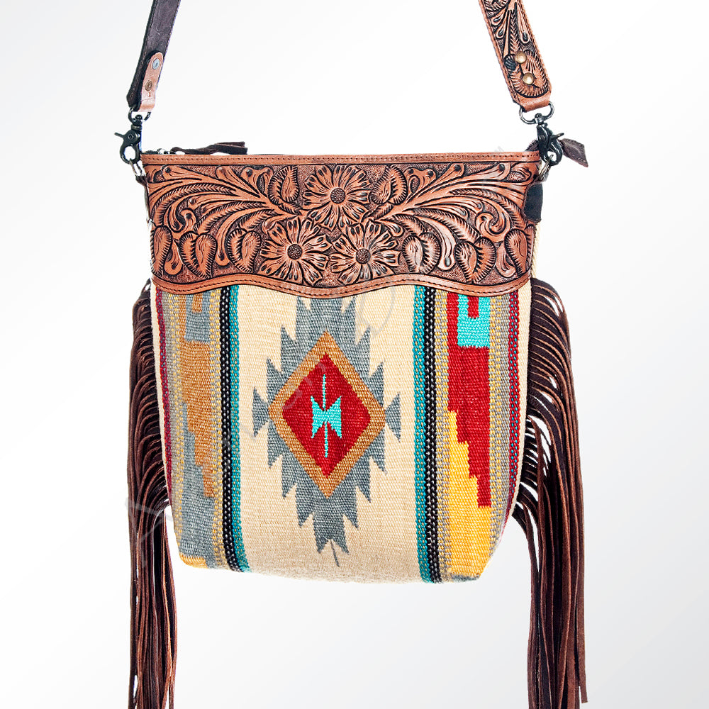 American Darling Cross Body Hand Tooled Saddle Blanket Genuine Leather Western Women Bag Handbag Purse | Crossbody for Cute