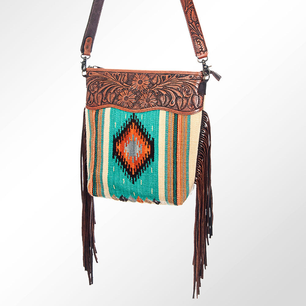 American Darling Cross Body Hand Tooled Saddle Blanket Genuine Leather Western Women Bag Handbag Purse | Crossbody for Cute