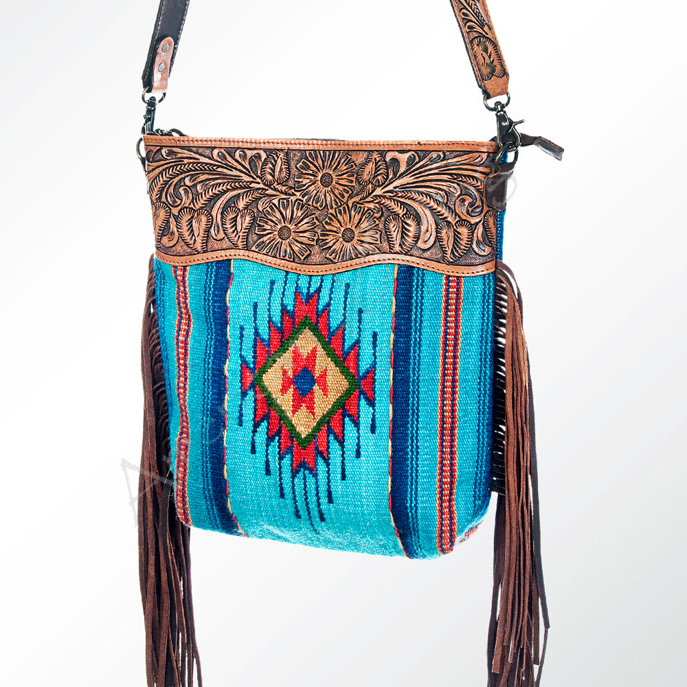 American Darling Cross Body Hand Tooled Saddle Blanket Genuine Leather Western Women Bag Handbag Purse | Crossbody for Cute