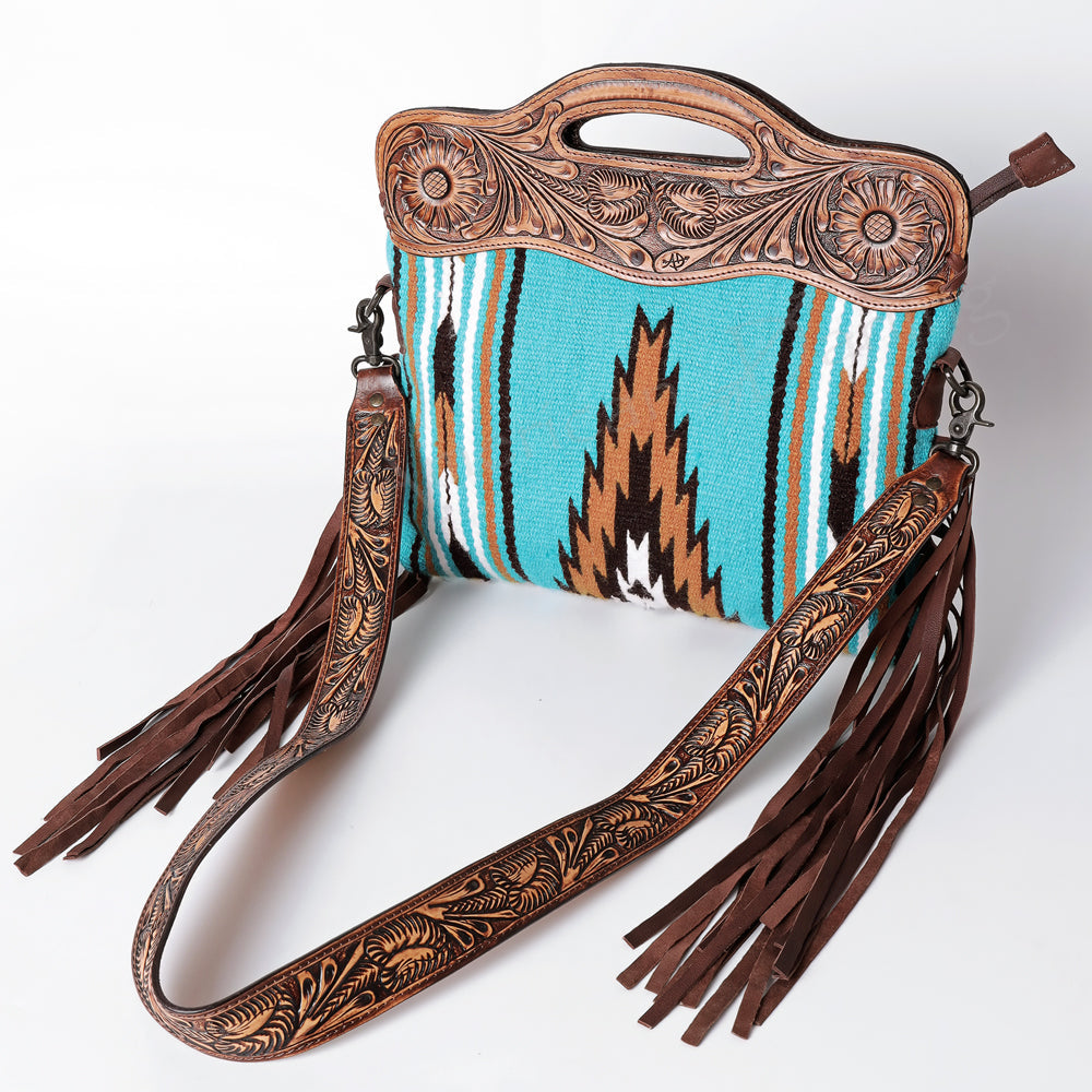 American Darling ADBGZ177 Clutch Hand Tooled Saddle Blanket Genuine Leather Women Bag Western Handbag Purse