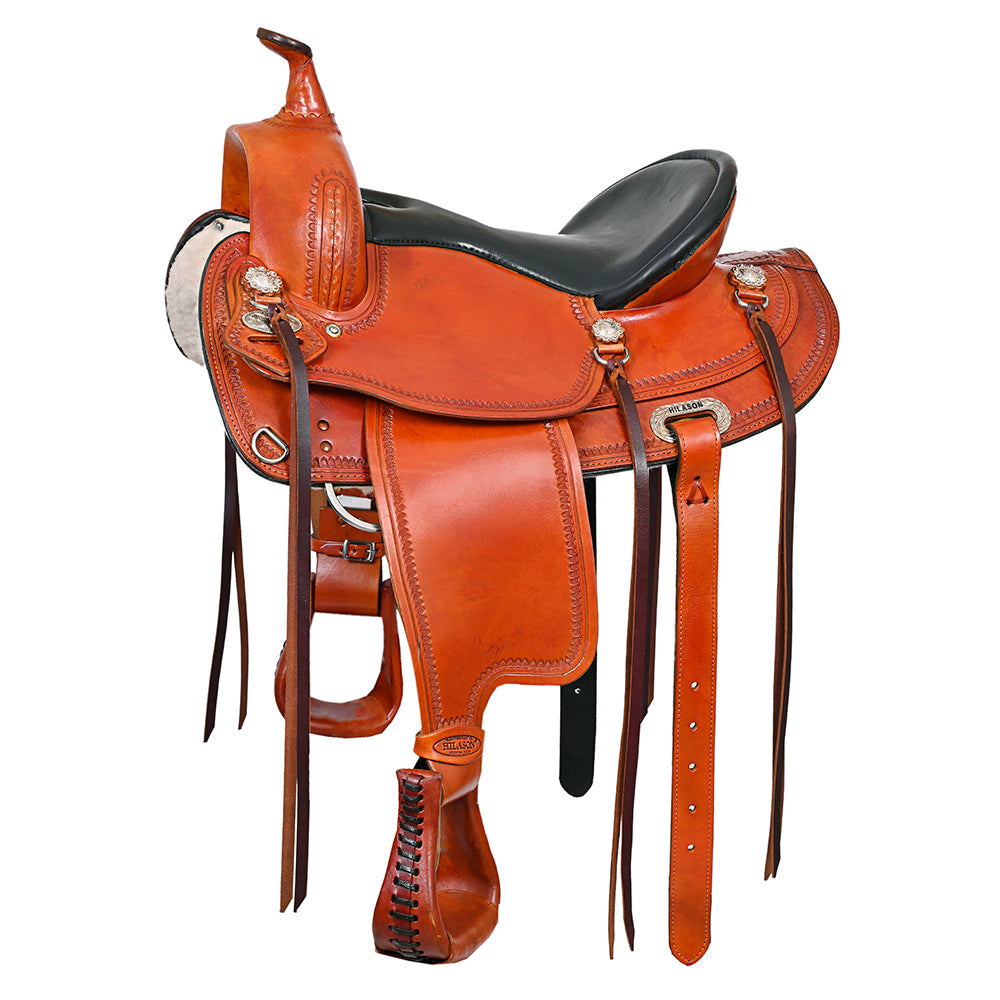 HILASON Western American Leather Horse Saddle Wide Gullet Trail | Draft for Horses