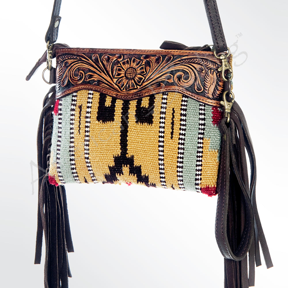 American Darling Cross Body Hand Tooled Saddle Blanket Genuine Leather Western Women Bag Handbag Purse | Crossbody for Cute