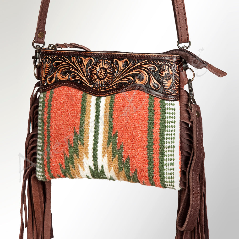 American Darling Cross Body Hand Tooled Saddle Blanket Genuine Leather Western Women Bag Handbag Purse | Crossbody for Cute