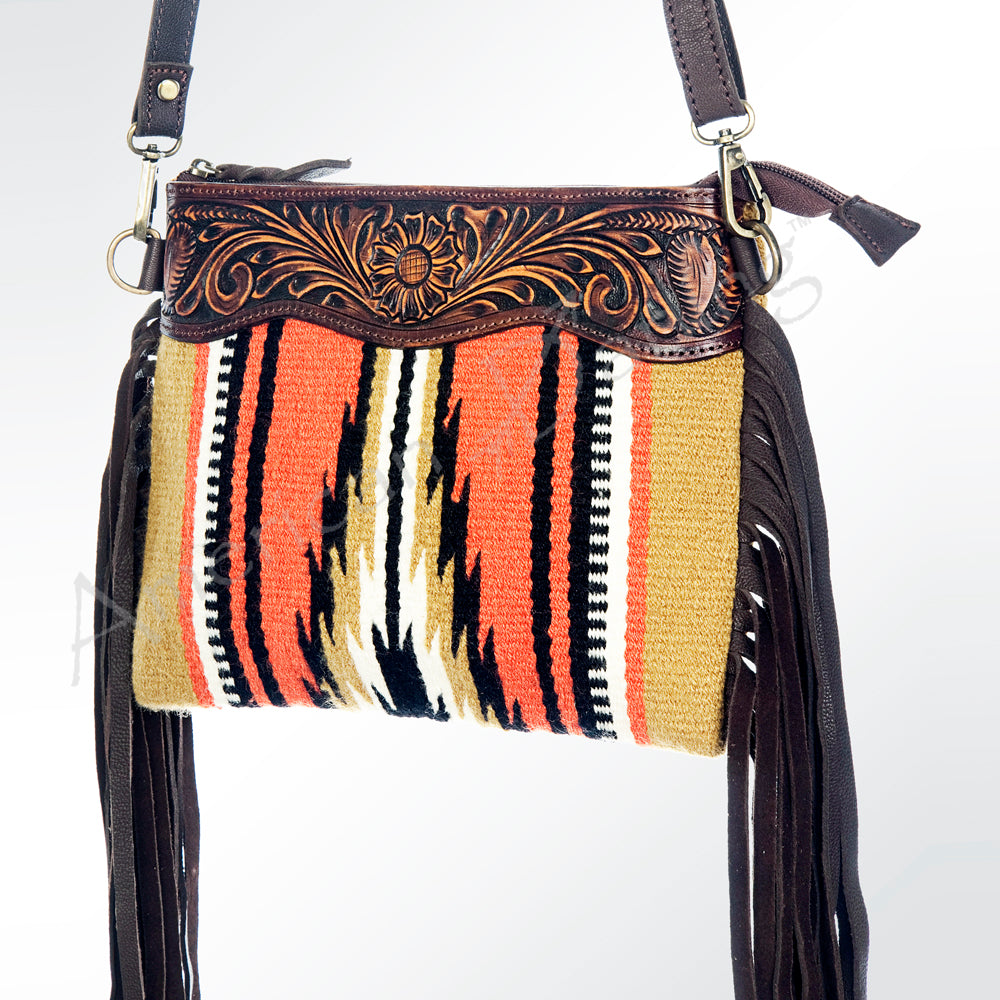 American Darling Cross Body Hand Tooled Saddle Blanket Genuine Leather Western Women Bag Handbag Purse | Crossbody for Cute