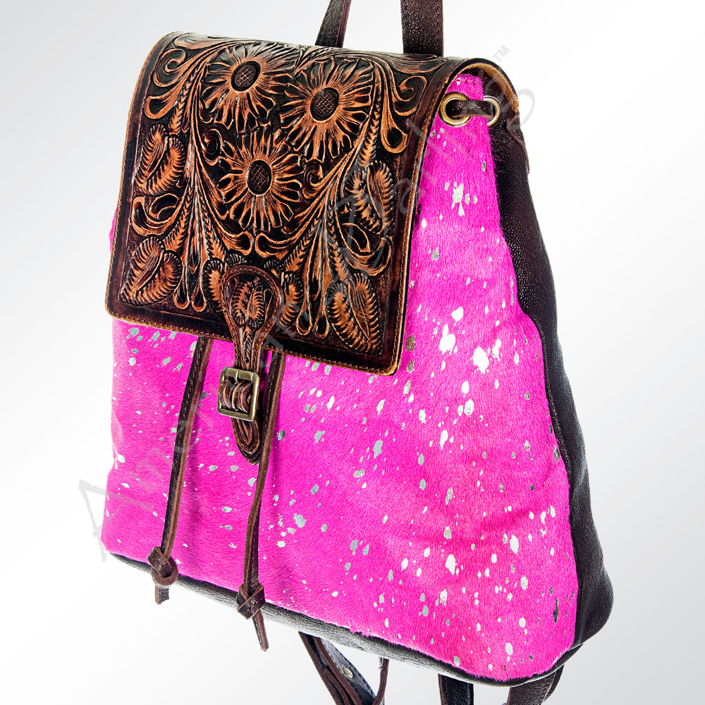 American Darling Backpack Hand Tooled Hair on Genuine Leather Western Women Bag | for Laptop School Purse Travel