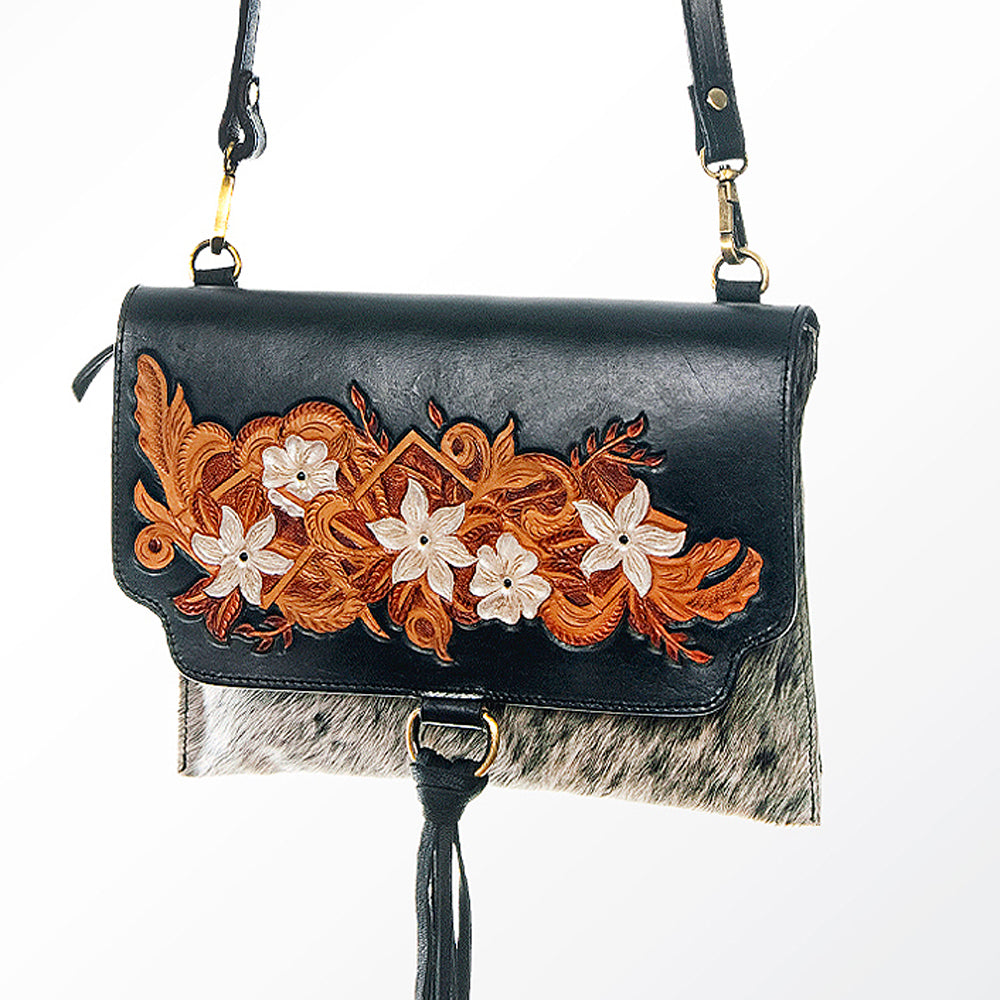 American Darling Wallet Hand Tooled Hair on Genuine Leather Western Women Bag Handbag Purse | Purses for Cute