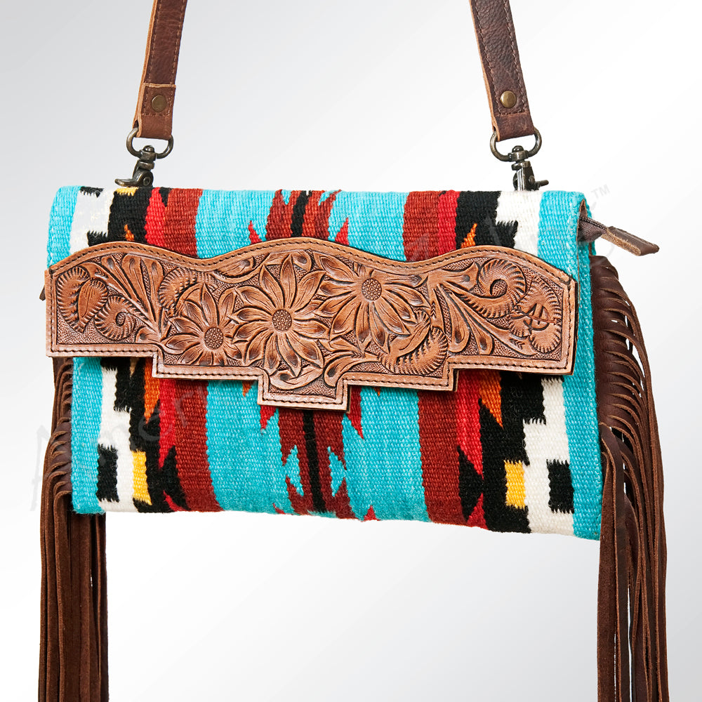 American Darling Small Cross Body Hand Tooled Saddle Blanket Genuine Leather Western Women Bag Handbag Purse Crossbody Cute