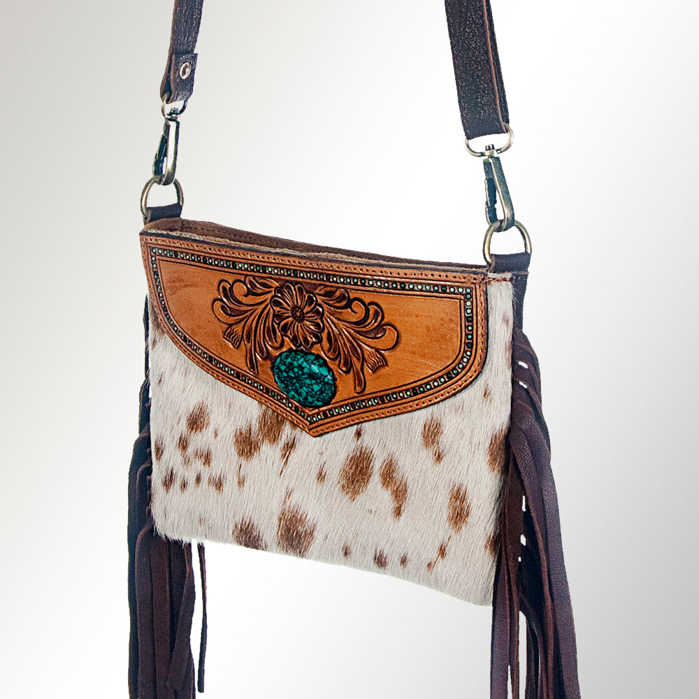 American Darling Clutch Hand Tooled Hair on Genuine Leather Western Women Bag Handbag Purse | Purses for Cute