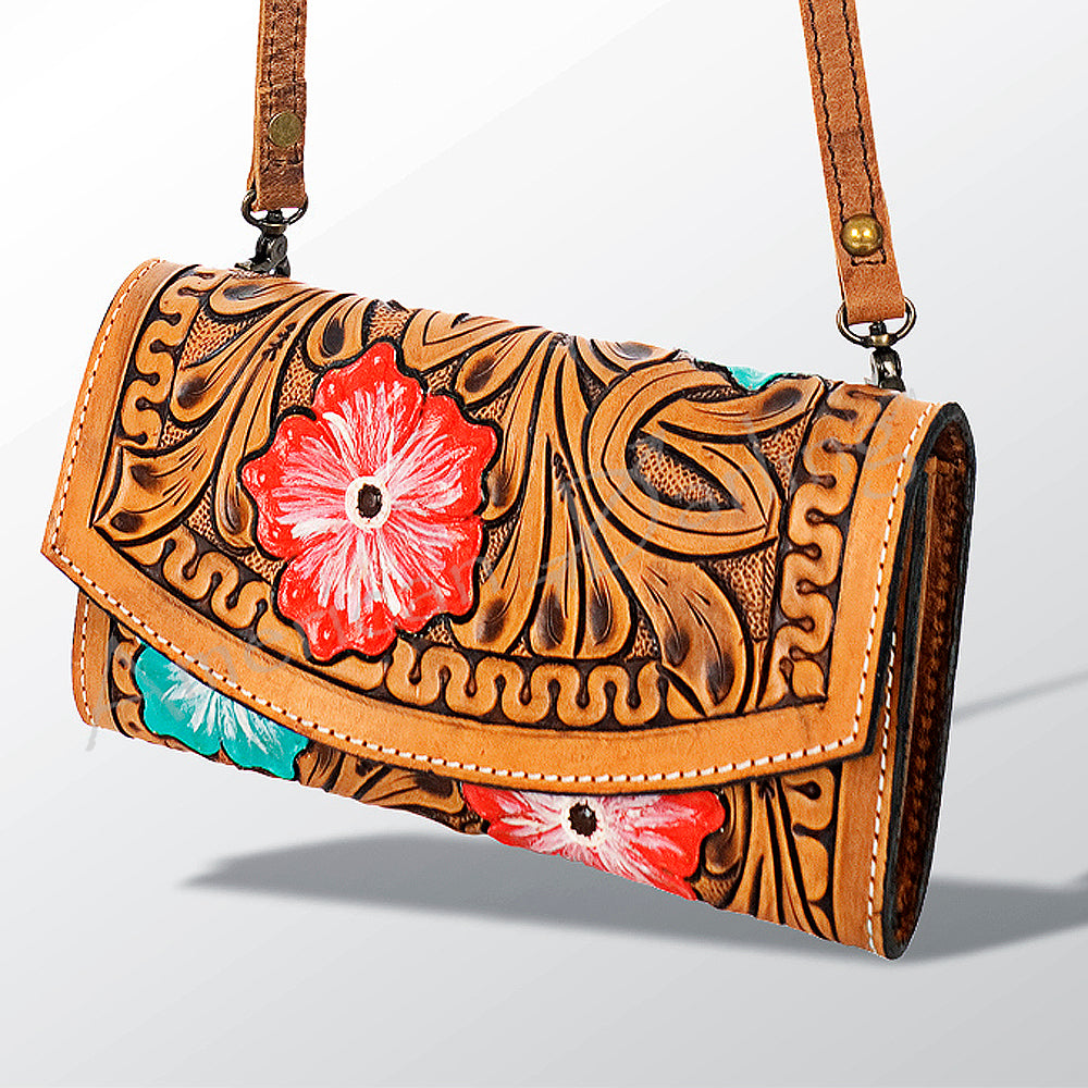 American Darling Organiser Hand Tooled Saddle Blanket Genuine Leather Western Women Bag Handbag Purse | for Cute |Organiser