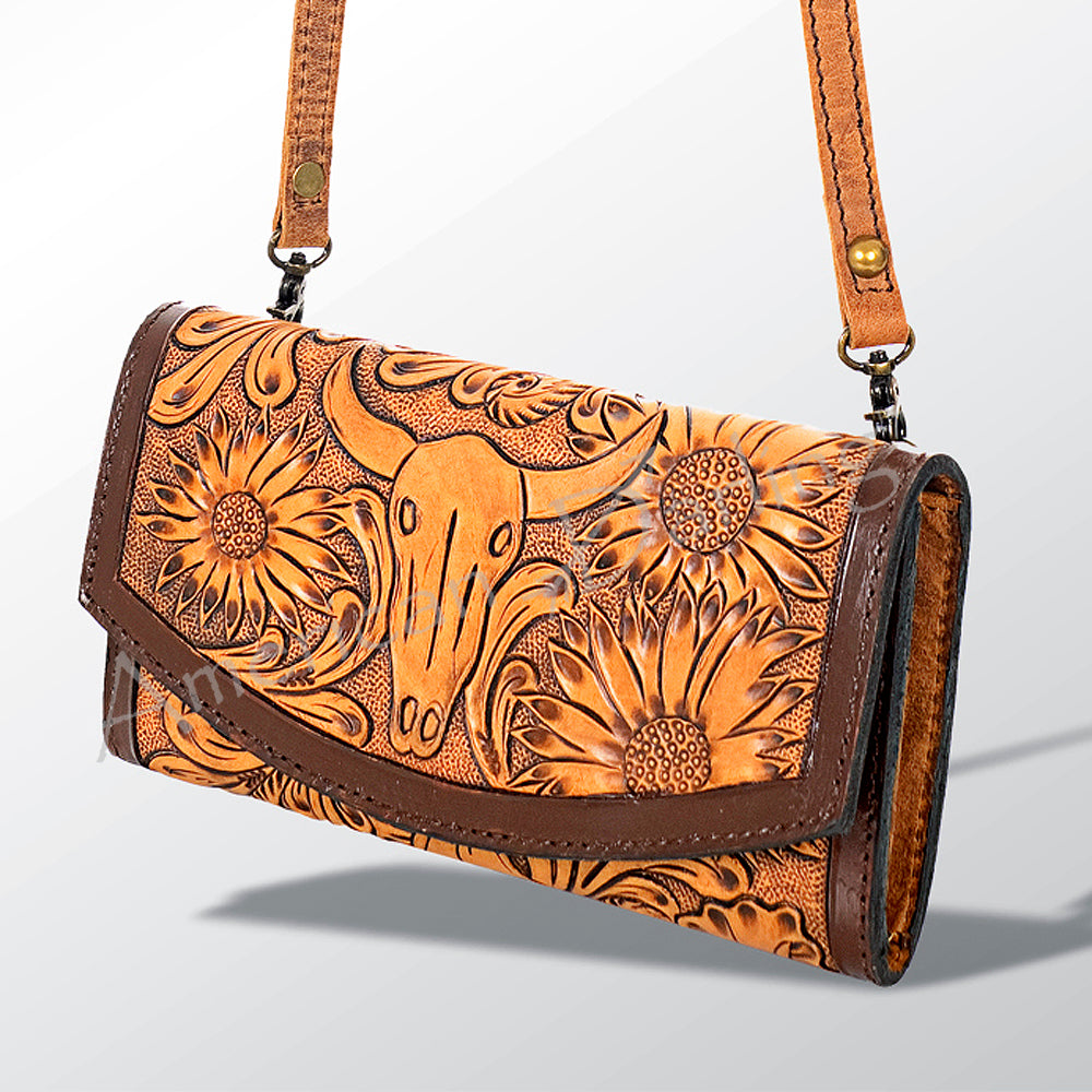 American Darling Organiser Hand Tooled Saddle Blanket Genuine Leather Western Women Bag Handbag Purse | for Cute |Organiser