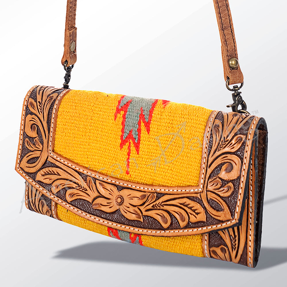 American Darling Organiser Hand Tooled Saddle Blanket Genuine Leather Western Women Bag Handbag Purse | for Cute |Organiser