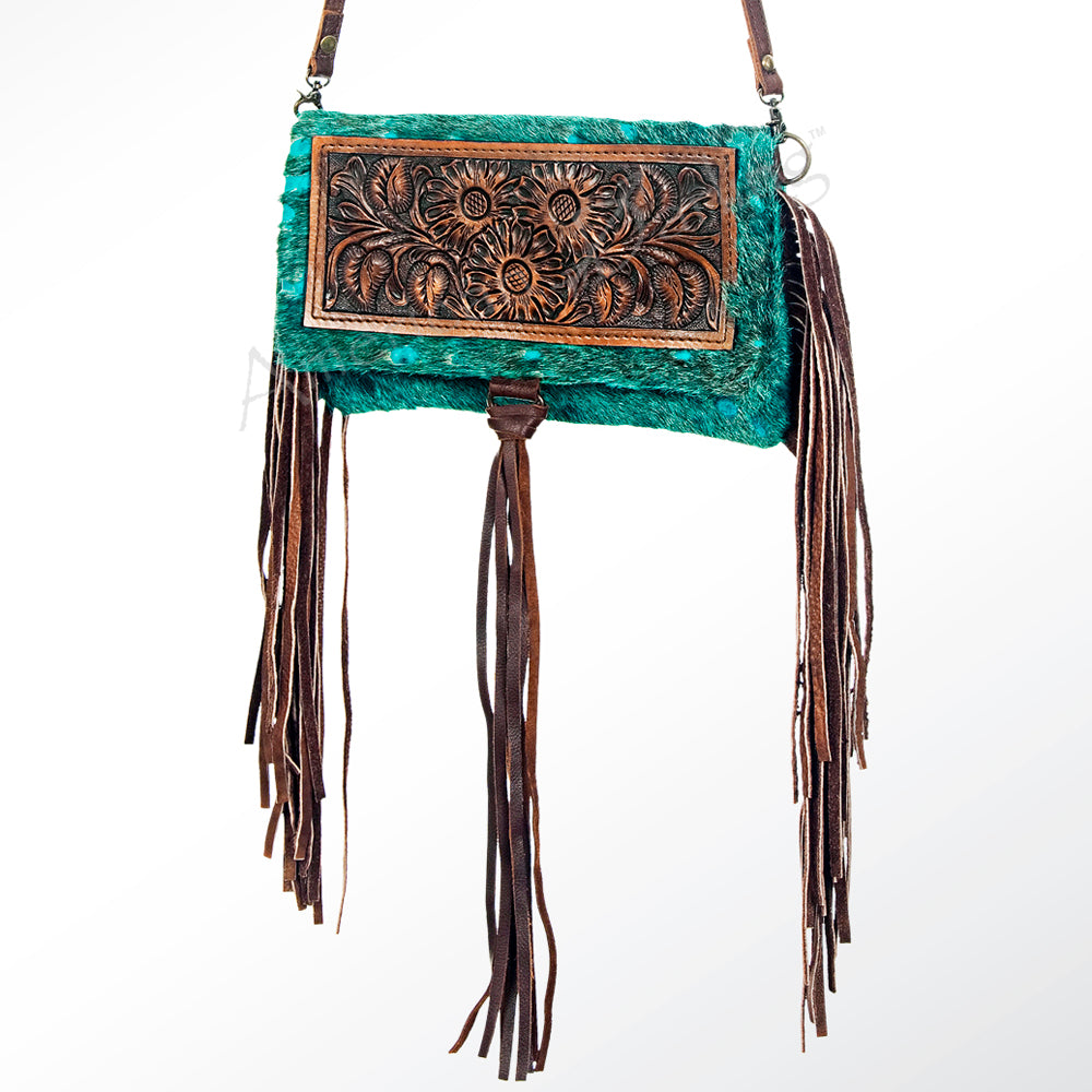 American Darling Organiser Hand Tooled Hair-On Genuine Leather Western Women Bag Handbag Purse | Travel Bags College Casual