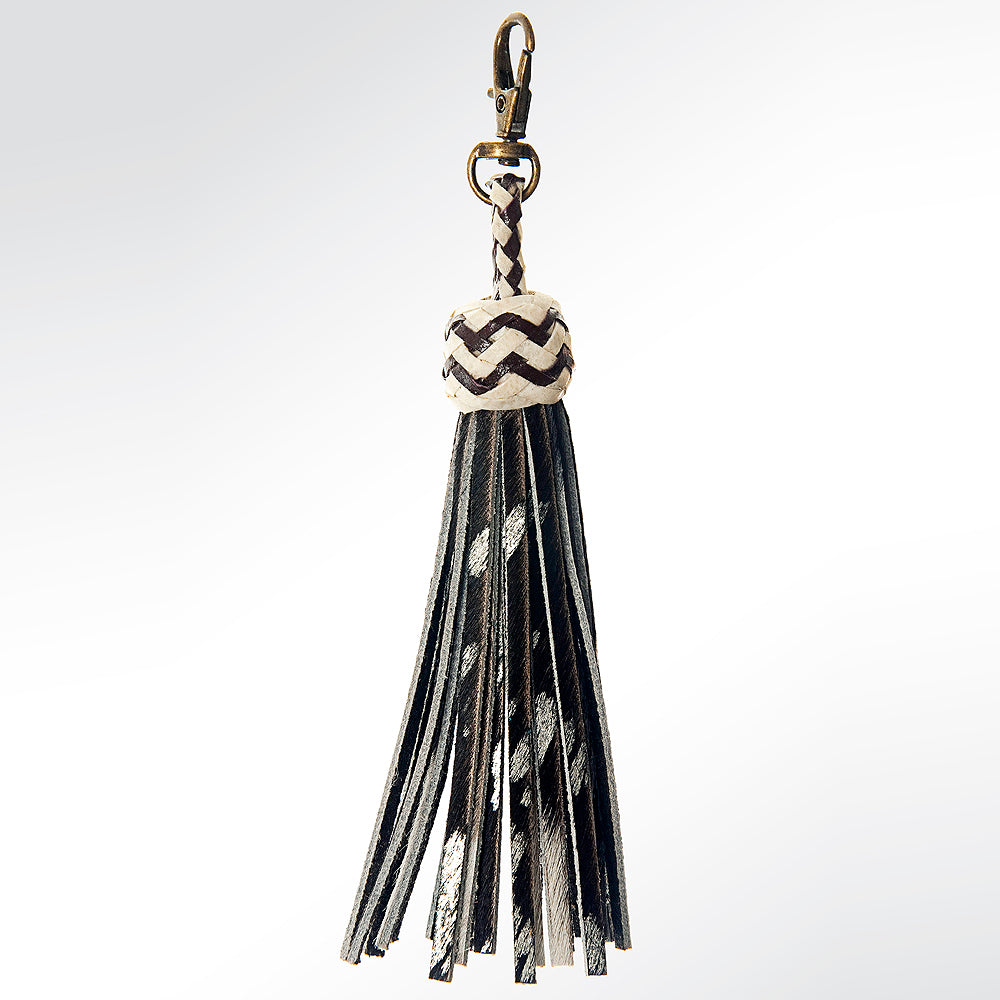 American Darling Genuine Leather Tassel Fringe for Bags Handcrafted Western Bag Charm with Metal Clasp Decorative Leather