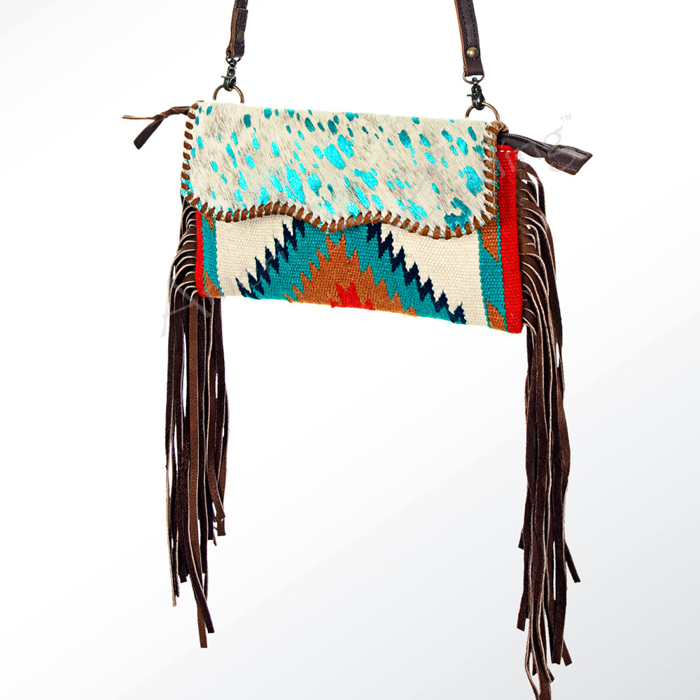 American Darling Wristlet Hair -On Saddle blanket Genuine Leather Western Women Bag | Handbag Purse Travel Clutch