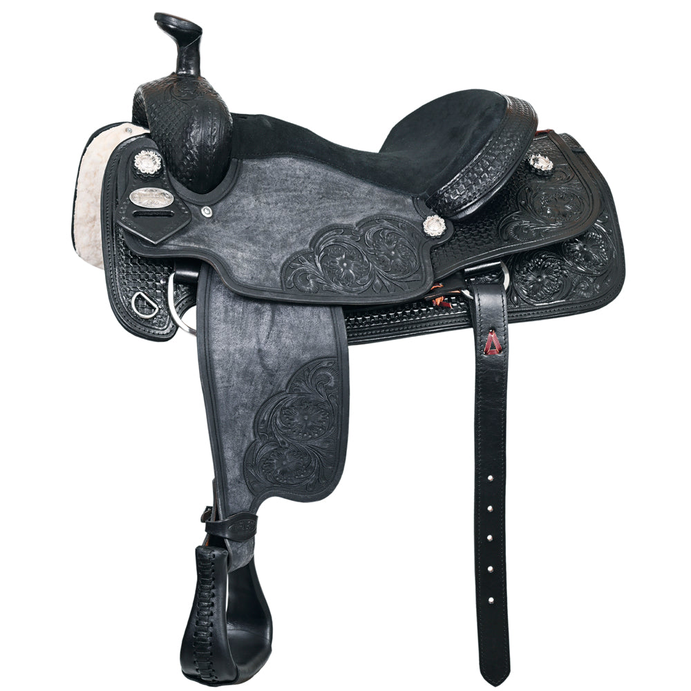 HILASON Western Horse Ranch Roping Roper American Leather Saddle Black