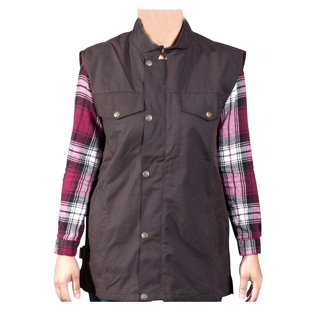 Mens Oil Cloth Waterproof Duster Vest Jacket Western Australian Drover