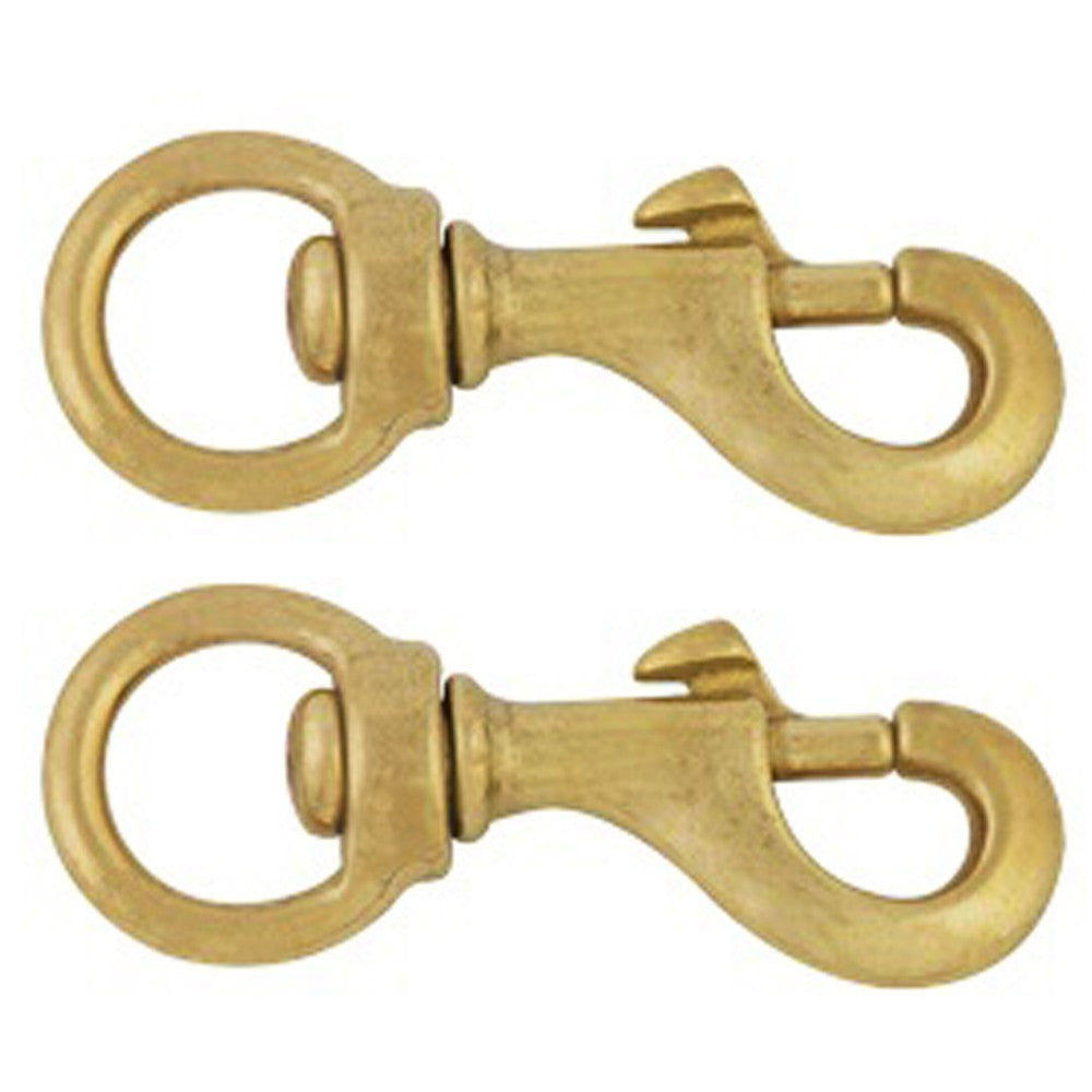 2 Pcs 1 1/8 In X 4 3/4 Hilason Swivel Round Eye Bolt Snap Solid Brass