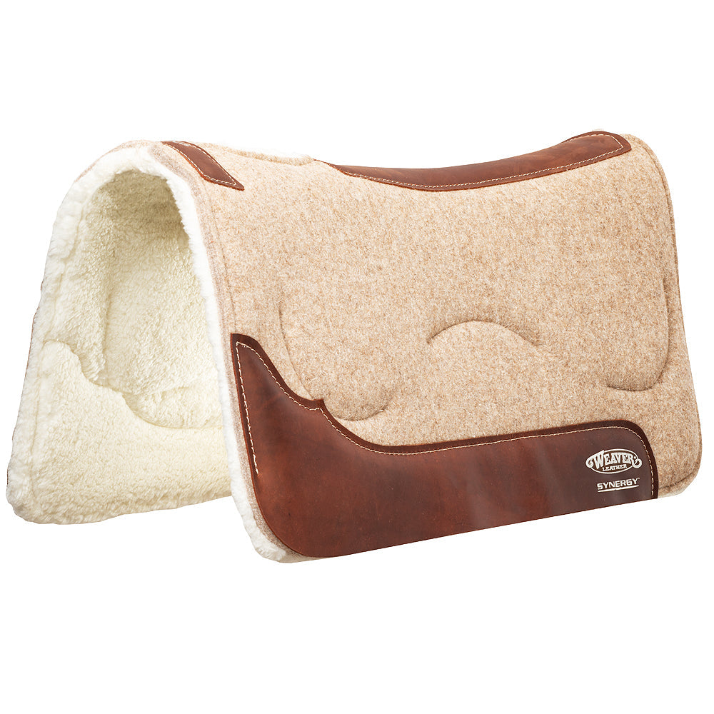 32X32 In Weaver Horse Saddle Pad Synergy Contoured Wool Blend Felt Tan