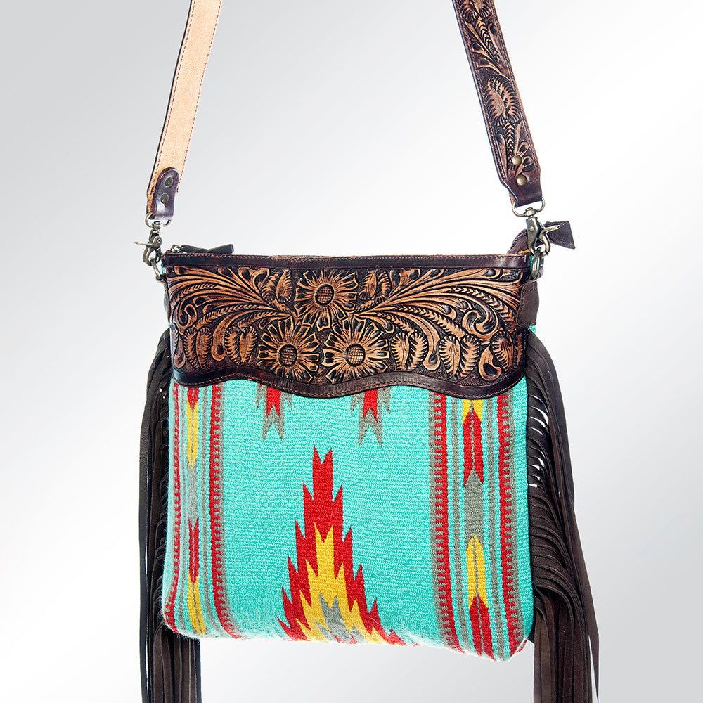 American Darling Cross Body Saddle Blanket Genuine Leather Western Women Bag | Pink Handbag Purse Crossbody for Cute