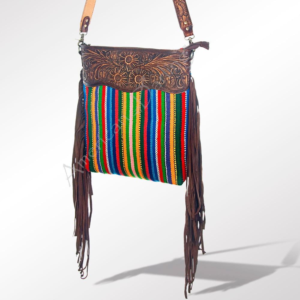 American Darling Cross Body Hand Tooled Saddle Blanket Genuine Leather Western Women Bag Handbag Purse | Crossbody for Cute