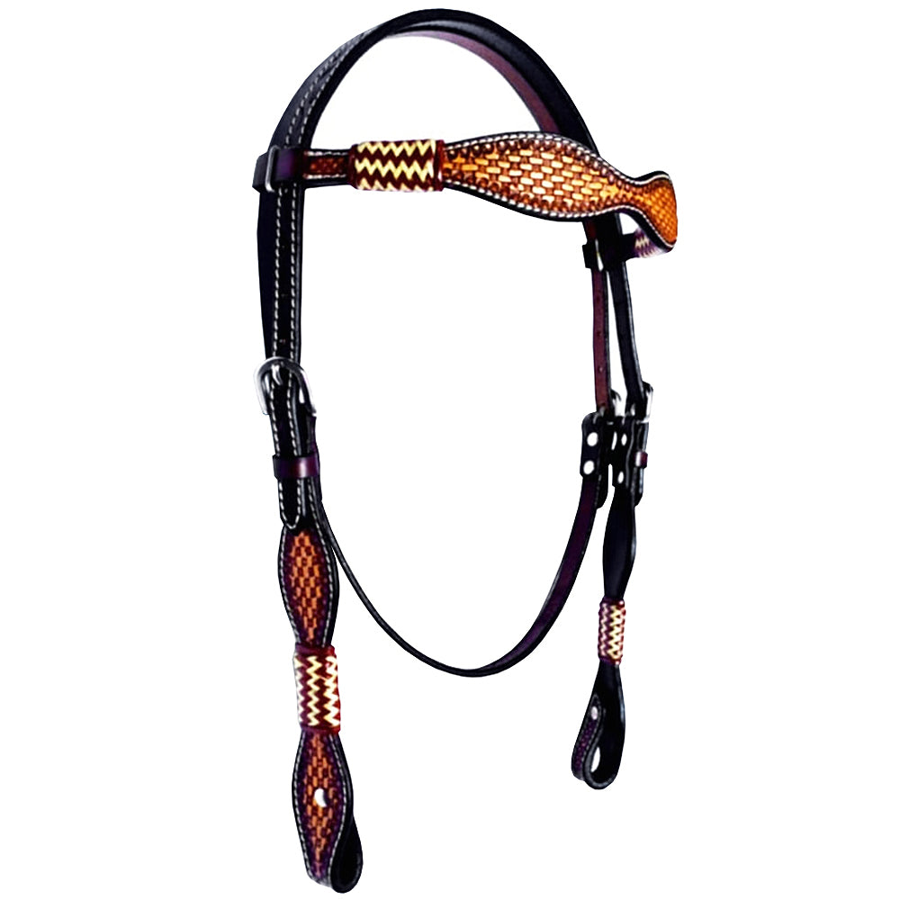 HILASON Western Horse Headstall Breast Collar Set American Leather Tan | Tack for Horses