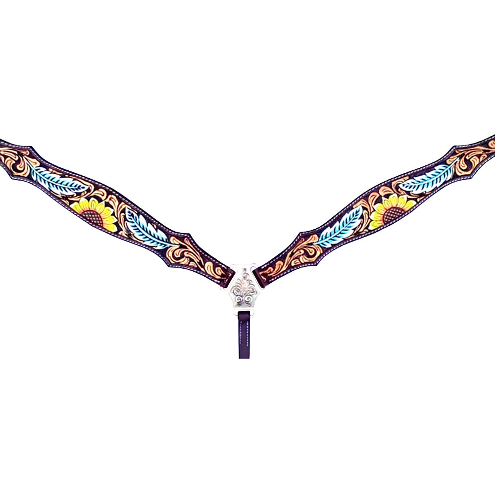 HILASON Western Horse Headstall Breast Collar Set American Leather Tan | Tack for Horses