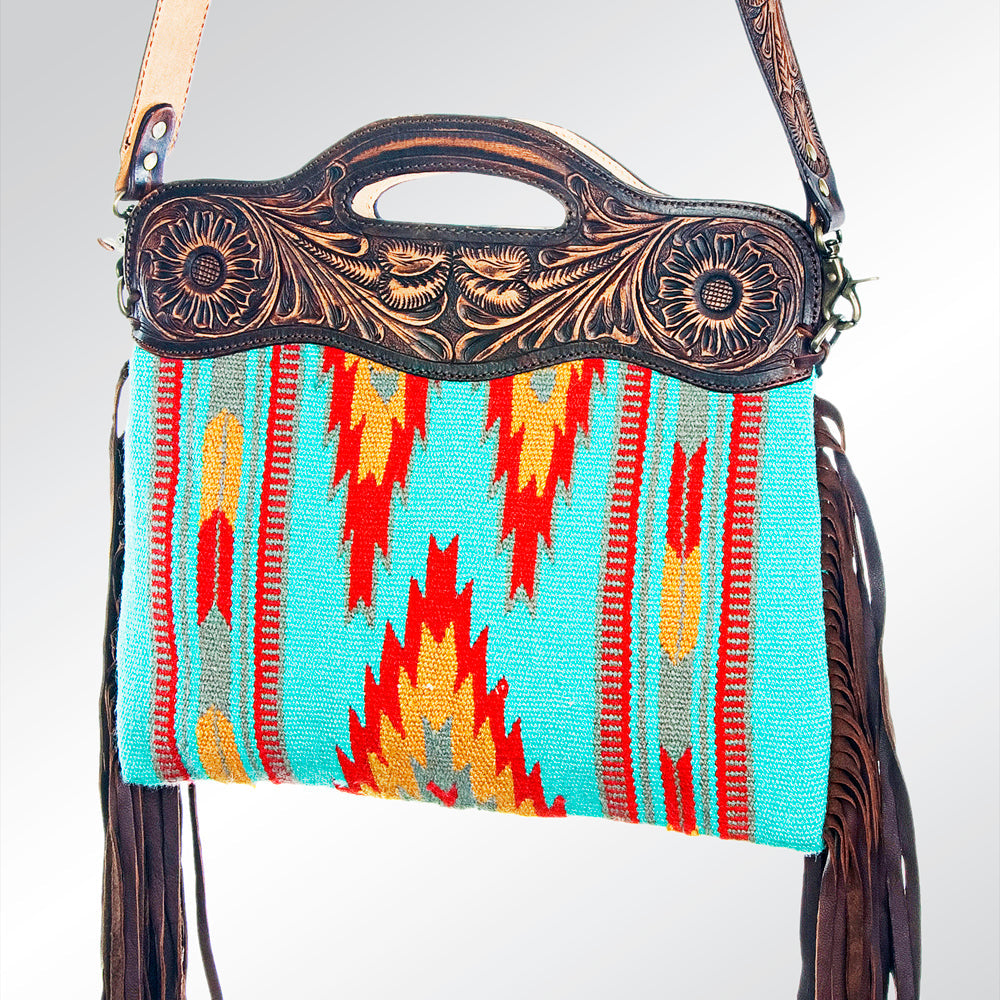 American Darling ADBGZ248 Clutch Hand Tooled Saddle Blanket Genuine Leather Women Bag Western Handbag Purse