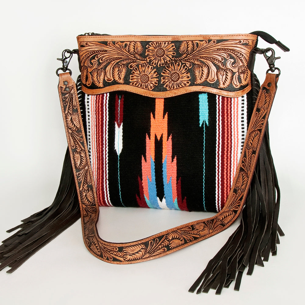 American Darling Signature Crossbody Hand Tooled Saddle Blanket Genuine Leather Western Women Bag Handbag Purse | for Cute