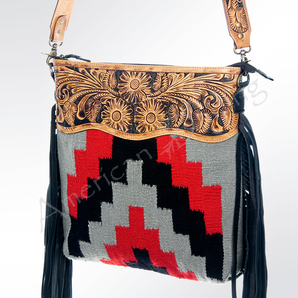 American Darling Cross Body Hand Tooled Saddle Blanket Genuine Leather Western Women Bag Handbag Purse | Crossbody for Cute