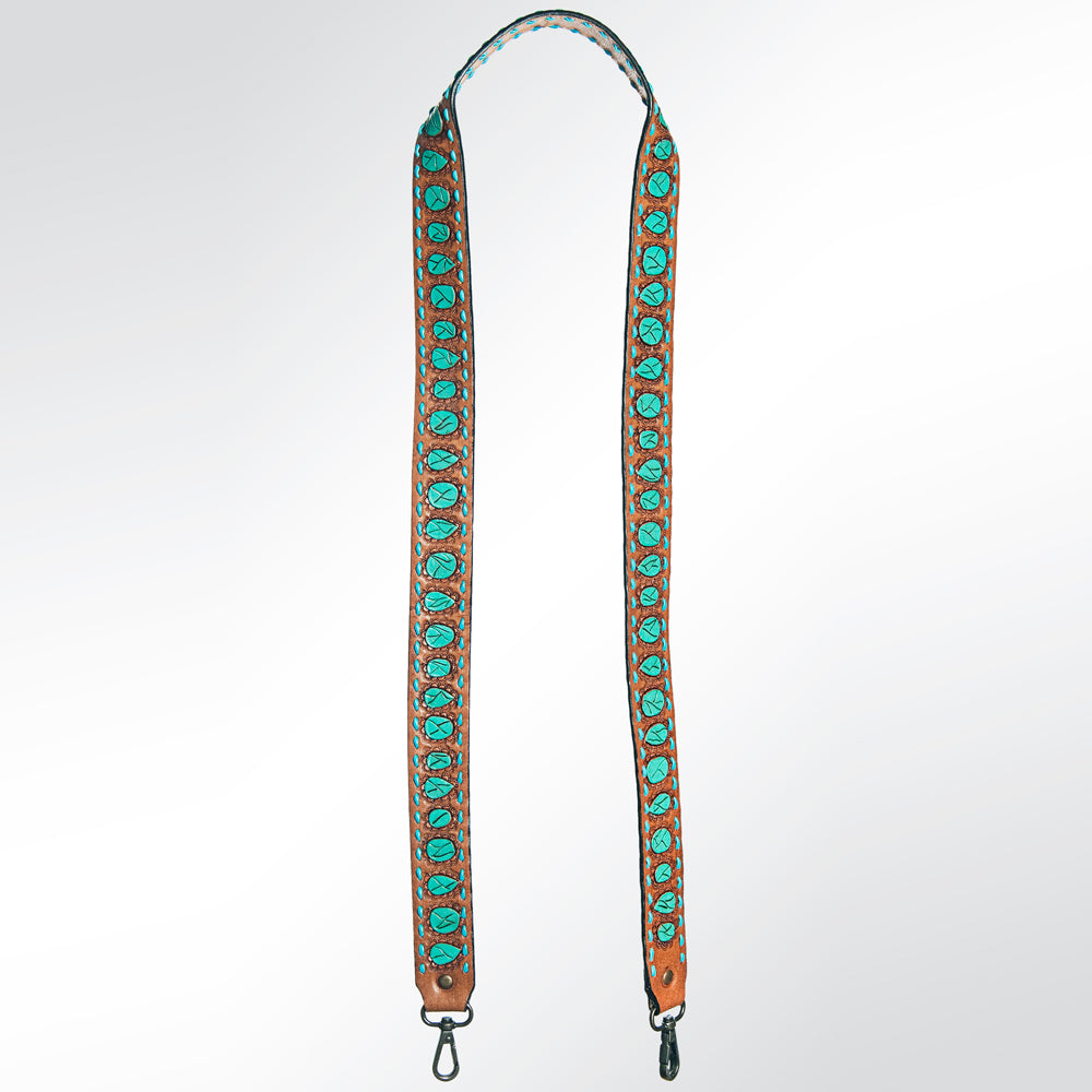 American Darling ADSTF120 Hand Tooled Genuine Leather Crossbody Handle Strap For Bags