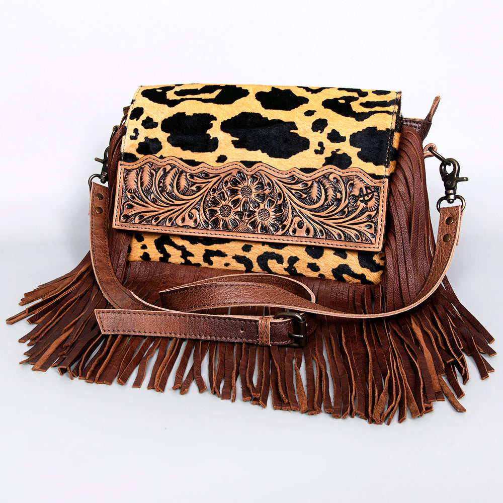 American Darling Clutch Hair on Hand Tooled Genuine Leather Western Women Bag Handbag Purse | Cute