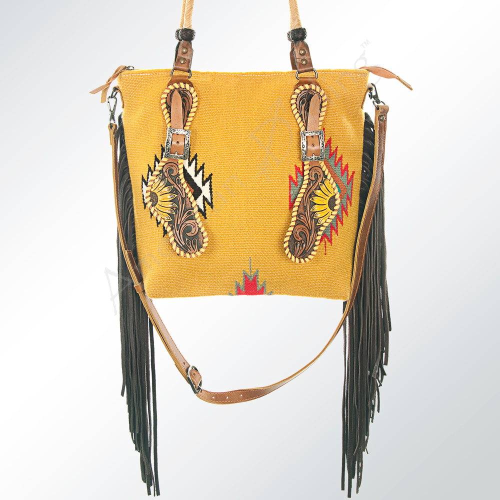 American Darling Tote Saddle Blanket Genuine Leather Western Women Bag Handbag Purse | Travel Bags College Casual