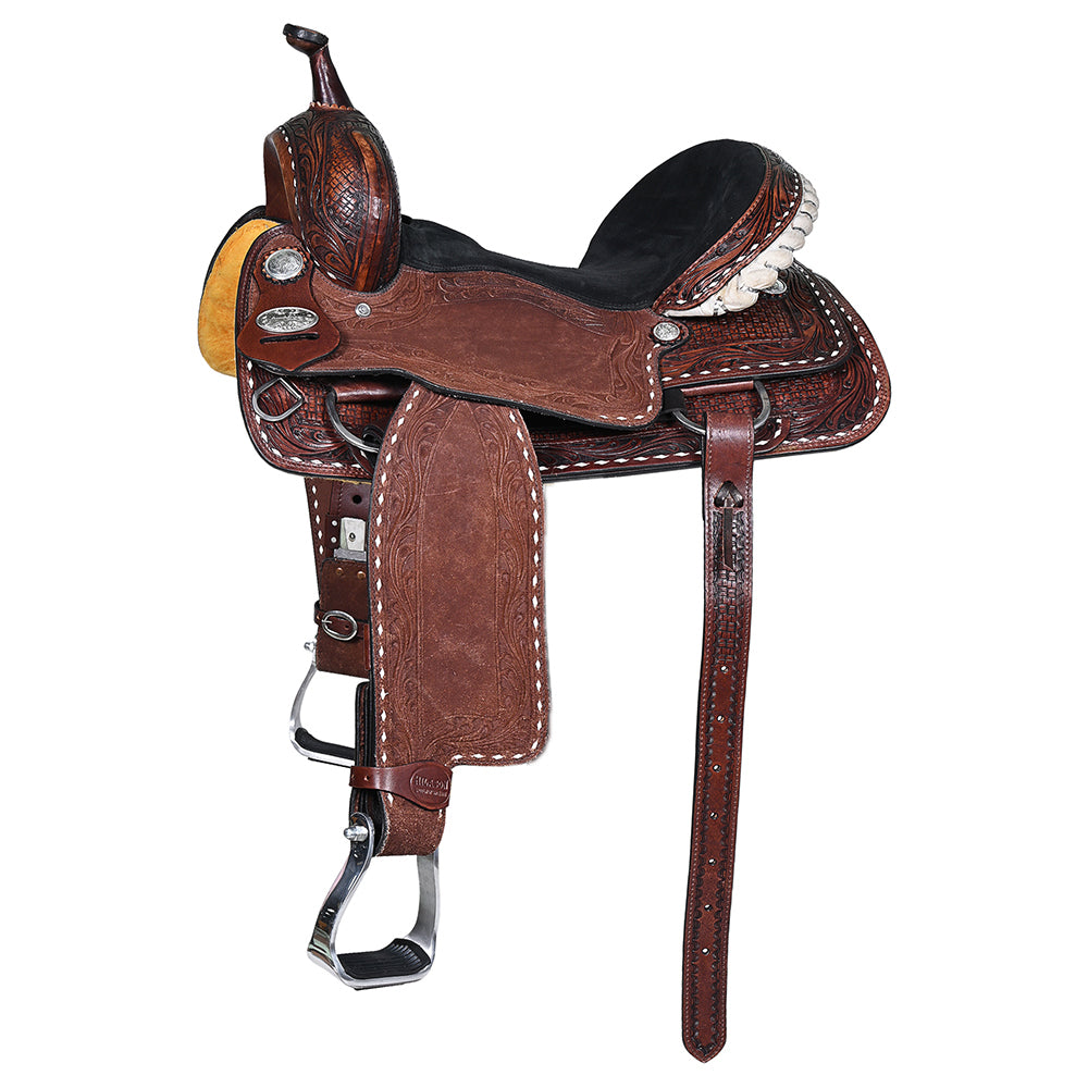 HILASON Western Horse Barrel Racing Saddle Trail American Leather | for Horses