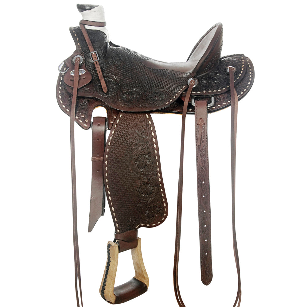 Western Horse Wade Saddle American Leather Ranch Roping Dark Brown