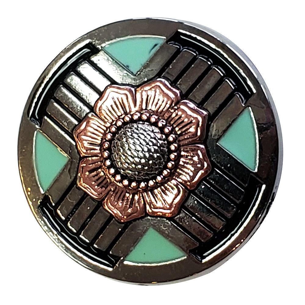 HILASON Western Screw Back 2 Tone Finishing Concho W/ Turquoise Crystal