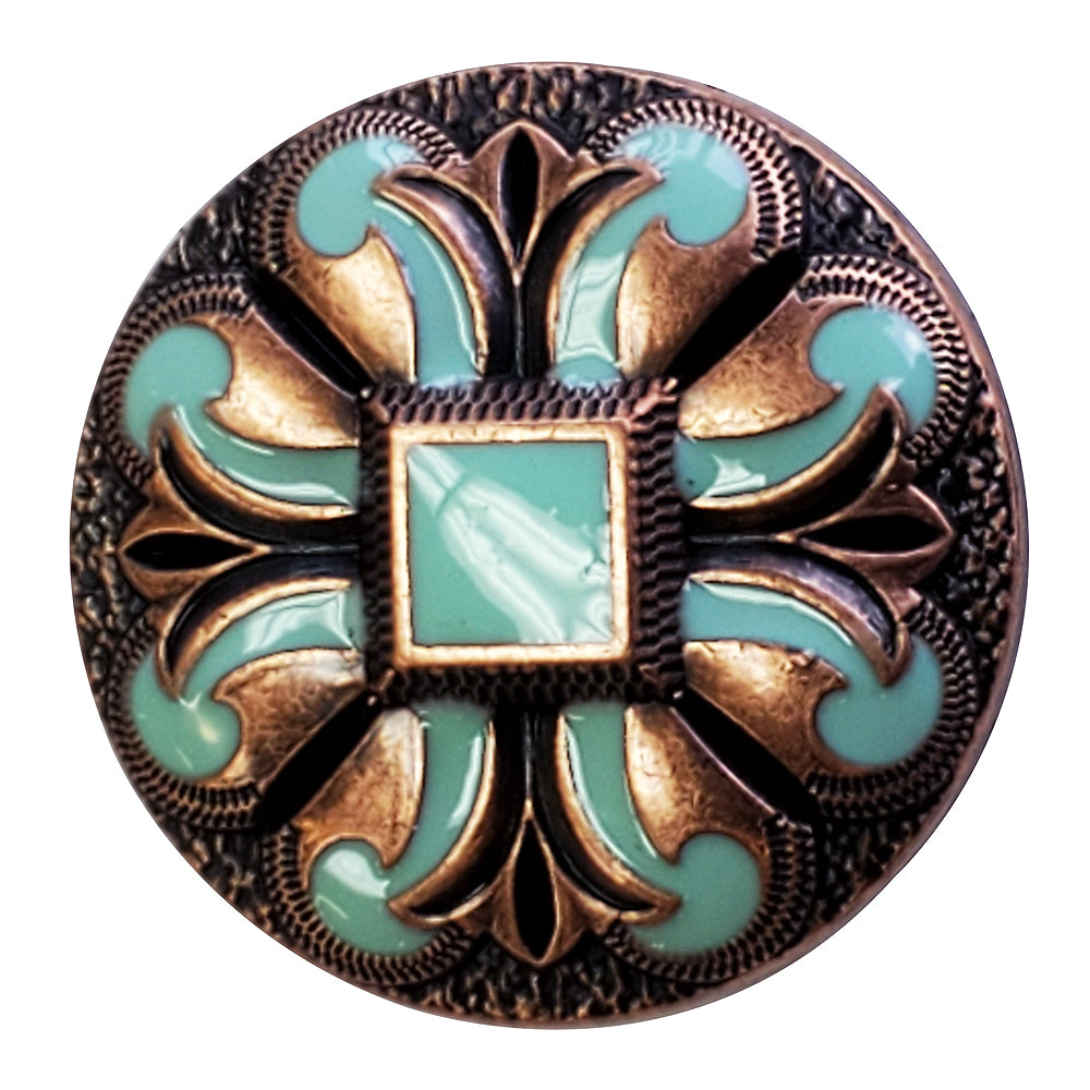 HILASON Western Screw Back Antique Copper Enamel Concho Turquoise Saddle & Tack