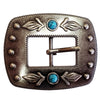 HILASON Western Antique Nickel Finishing Buckle Concho W/ Turquoise Stone