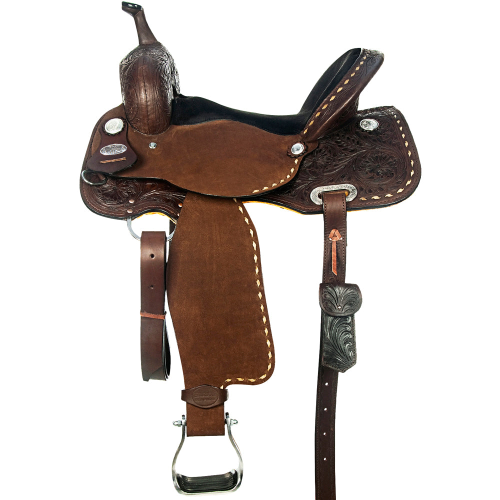 15 In Hilason Western Horse Barrel Trail Pleasurer American Leather Saddle